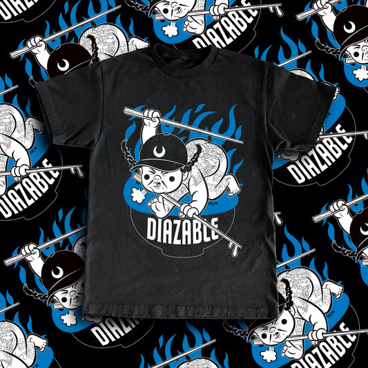 Introducing the Diazable Spicy Noodle Collab Shirt with Craig Holloway of Cold as Life. Based in San Antonio, Texas, our small business offers unique clothing designs that merge death metal and hardcore aesthetics. Available in Texas and Korea.